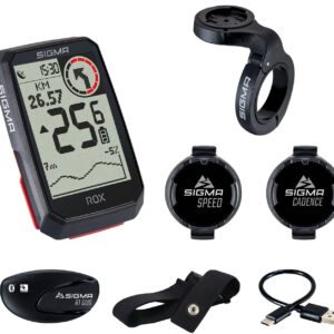 GPS Fietscomputer Sigma ROX 4.0 GPS HR + CADANS set met overclamp Butler stuurhouder - zwart