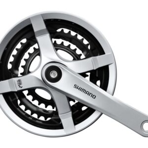 Crankstel 6/7/8 speed Shimano Tourney FC-TY501 met 170mm crankarm 48 x 38 x 28T met kettingscherm - zilver