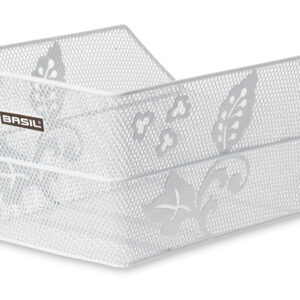 Fietsmand Basil Cento Flower 45 x 31 x 21 cm - wit