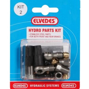 Hydraulische onderdelen Kit 2 M8 + banjo RVS voor Elvedes hydraulische leiding (op kaart)